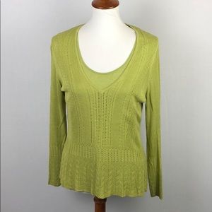 JONES NEW YORK FAUX V-NECK  SWEATER